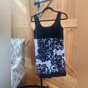Black and White dress, empire waist